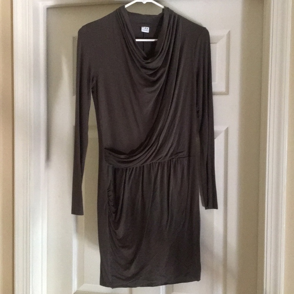 Three Dot stretchy cowl neck dress